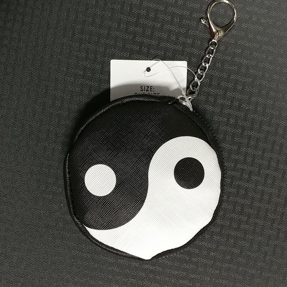 Yin Yang 4" Coin Purse Wallet Keychain ☯ - Picture 7 of 15